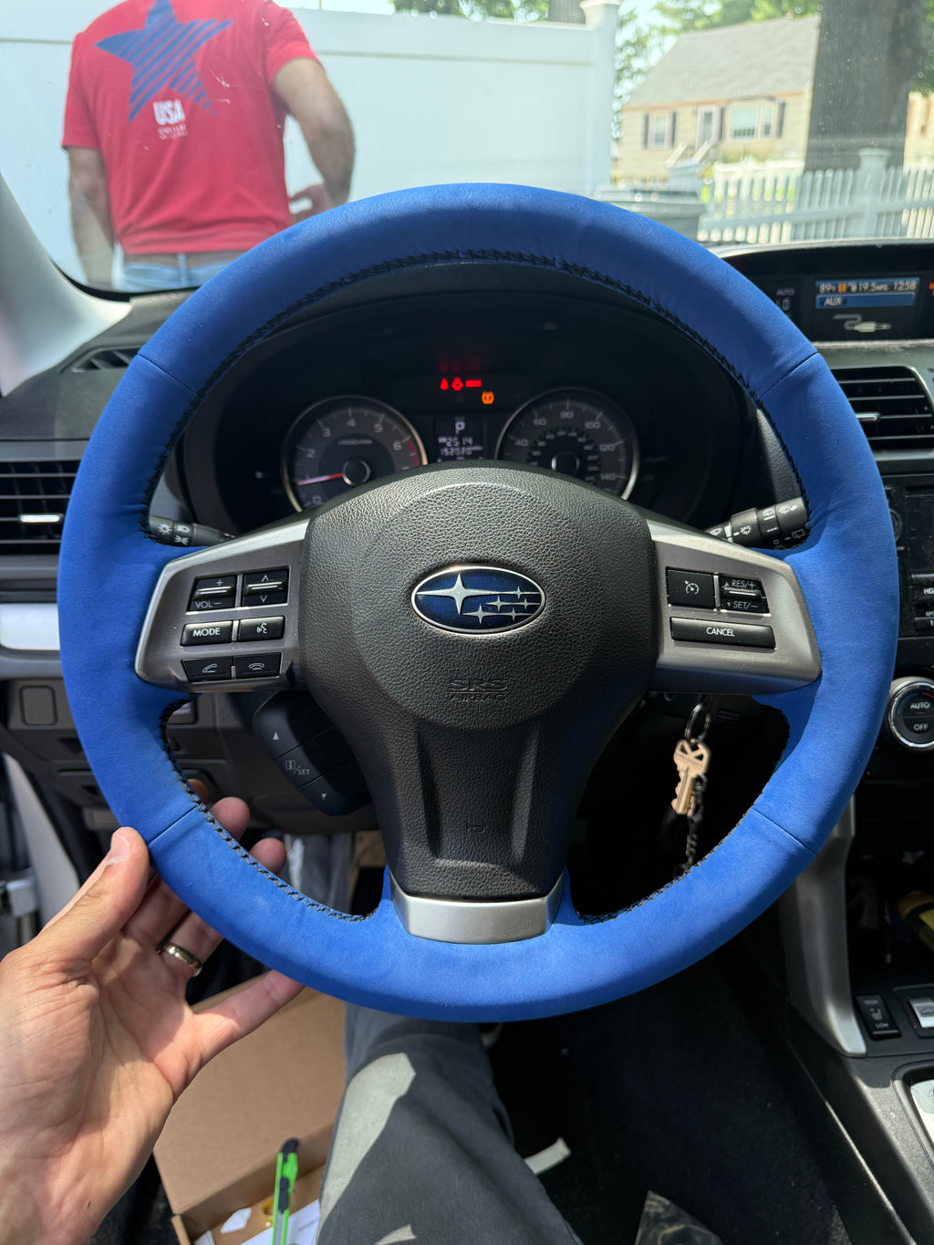 Suede steering wheel cover (Available for all makes and models)