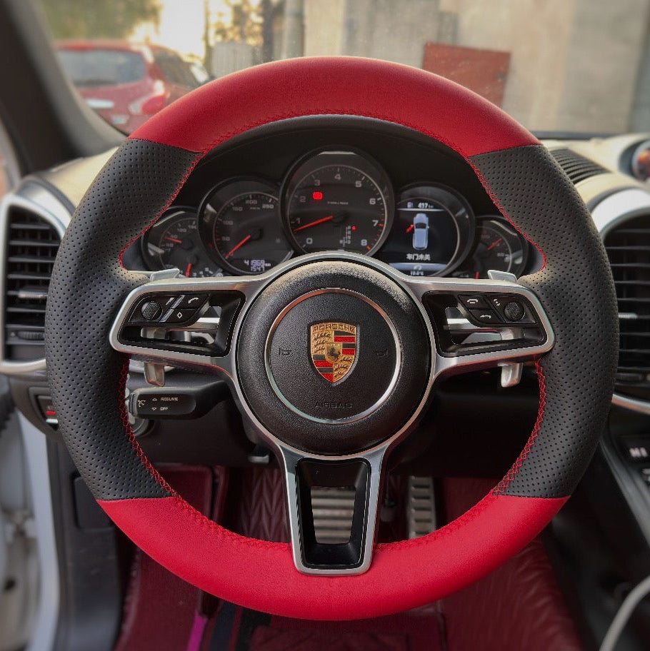 Leather (2 color) steering wheel cover (Available for all makes and models)