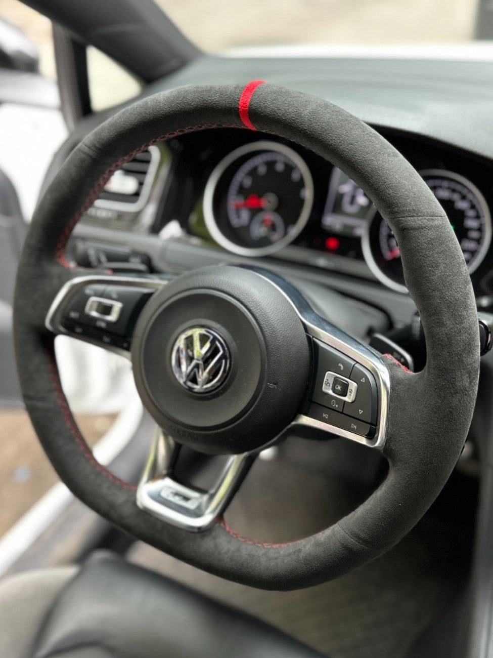 Alcantara steering wheel cover (available for all makes and models)