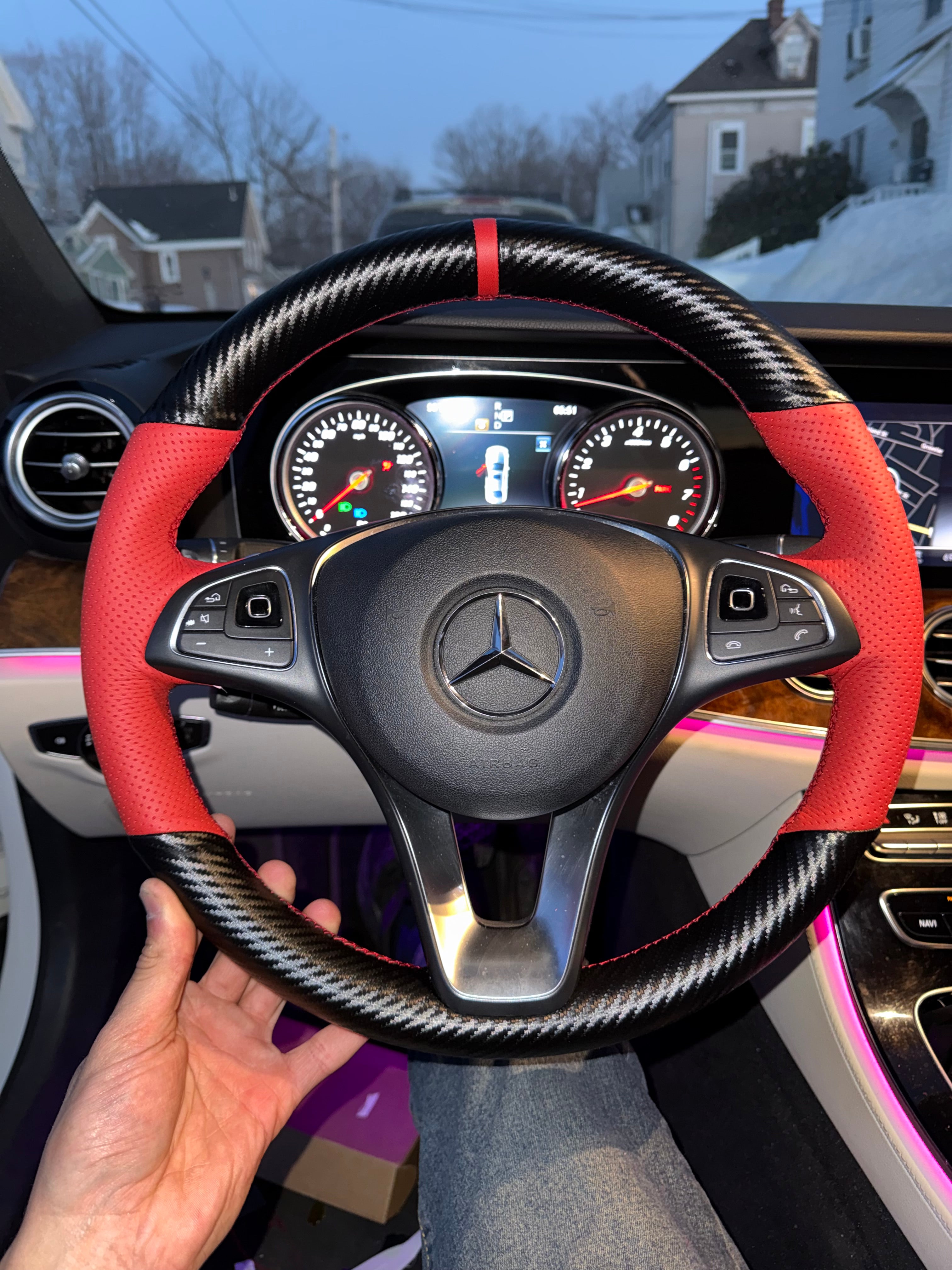 Carbon fiber style and leather steering wheel covers(All makes and models available)