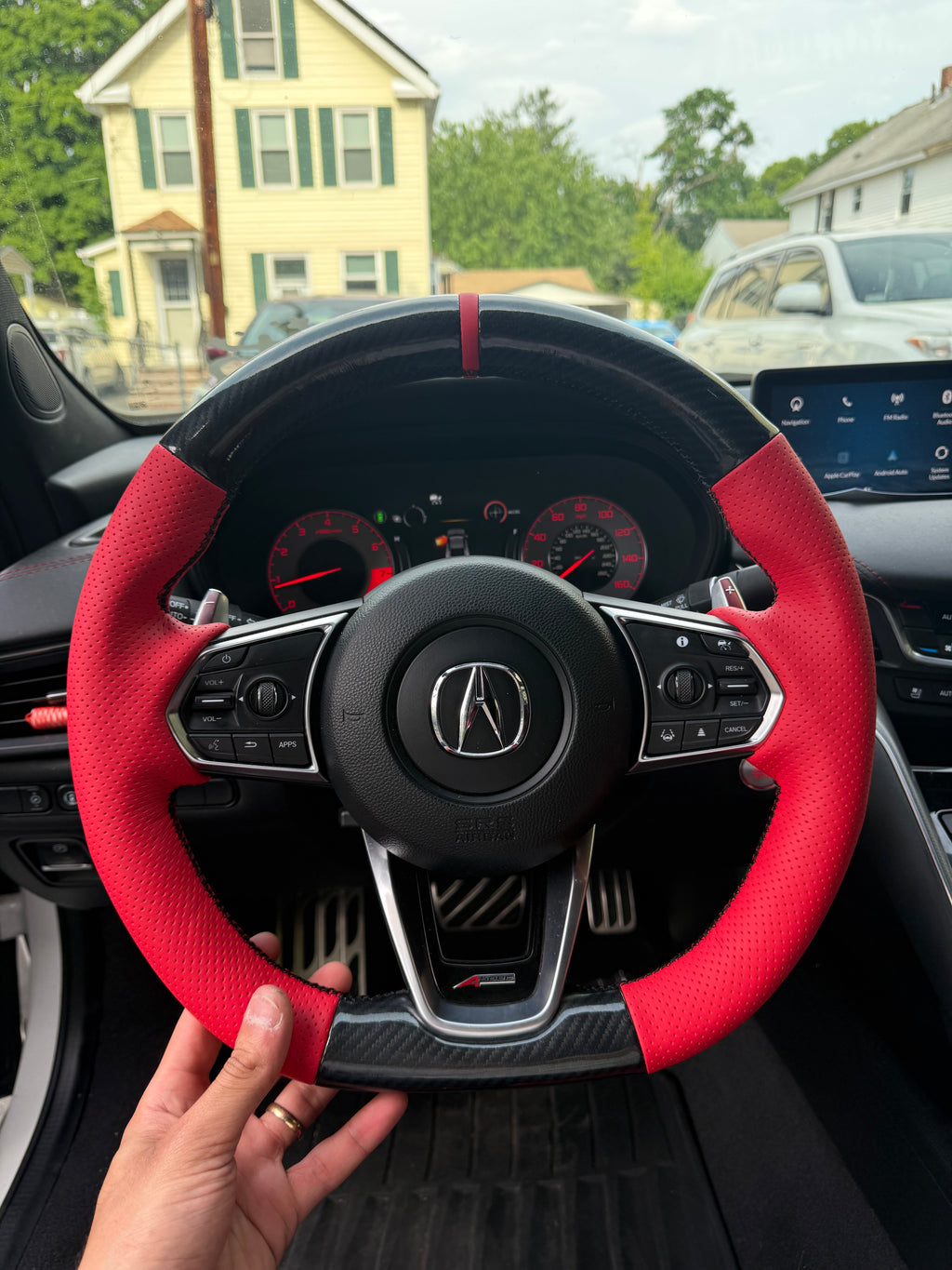 Carbon fiber style and leather steering wheel covers(All makes and models available)